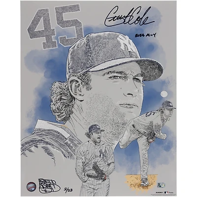 Gerrit Cole New York Yankees Autographed 16" x 20" Photo Print with "2023 AL Cy Young" Inscription - Art and Signed by Maz Adams - Limited Edition of 23