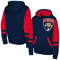 Youth Navy Florida Panthers Face Off Full-Zip Hoodie