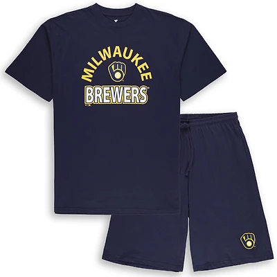Men's Profile Milwaukee Brewers Big & Tall T-Shirt & Shorts Combo Set