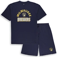 Men's Profile Milwaukee Brewers Big & Tall T-Shirt & Shorts Combo Set