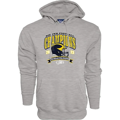 Men's Blue 84  Gray Michigan Wolverines 2023 Big Ten Football Conference Champions Pullover Hoodie