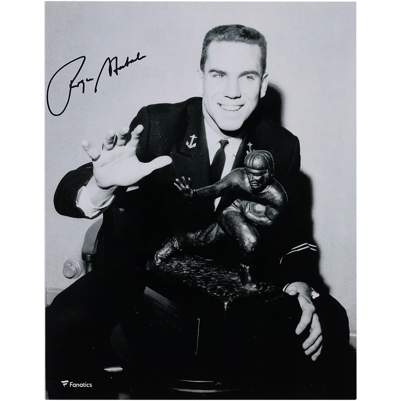 Roger Staubach Navy Midshipmen Autographed 11" x 14" Black and White Photograph