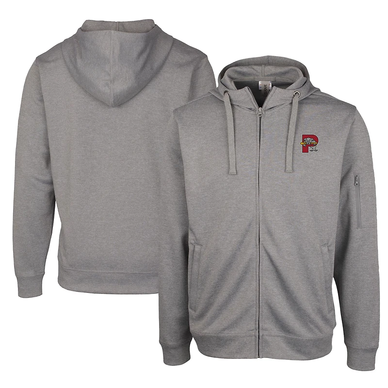 Unisex Cutter & Buck Gray Portland Sea Dogs Clique Lift Eco Performance Full-Zip Hoodie