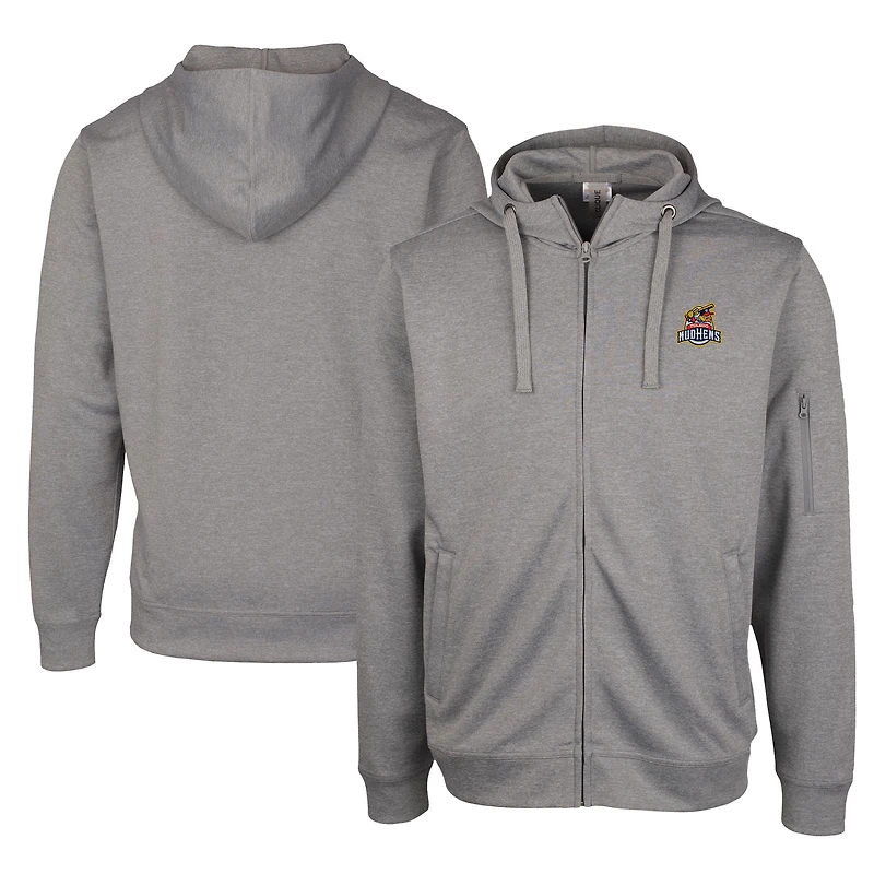 Unisex Cutter & Buck Gray Toledo Mud Hens Clique Lift Eco Performance Full-Zip Hoodie
