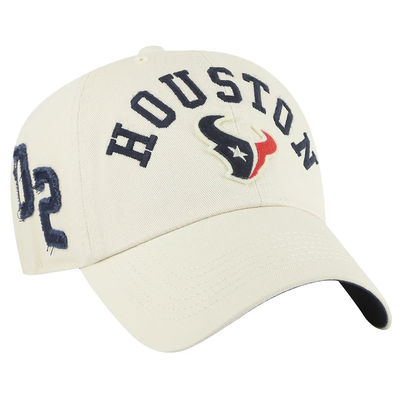 Men's '47 Cream Houston Texans Clubhouse Faber Clean Up Adjustable Hat