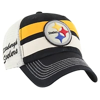 Men's '47 Black Pittsburgh Steelers Clubhouse Boon Clean-Up Trucker Adjustable Hat