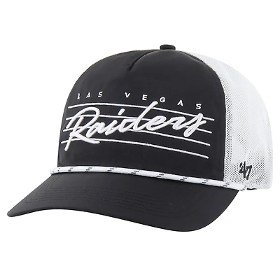 Men's '47 Black/White Las Vegas Raiders Downburst Relaxed Hitch Trucker Adjustable Hat
