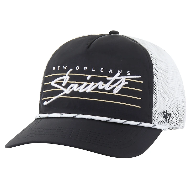 Men's '47 Black/White New Orleans Saints Downburst Relaxed Hitch Trucker Adjustable Hat