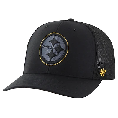 Men's '47 Black Pittsburgh Steelers Blackball Trophy Flex Hat
