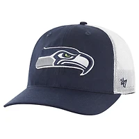 Men's '47 Navy/White Seattle Seahawks Team Unstructured Trucker Adjustable Hat