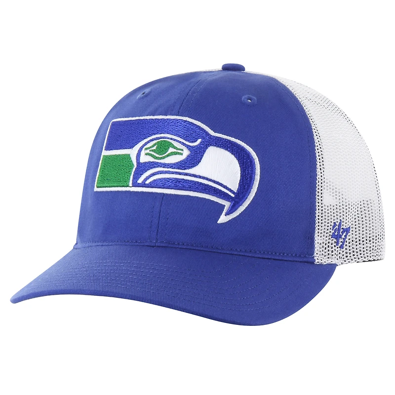 Men's '47 Royal/White Seattle Seahawks Team Unstructured Trucker Adjustable Hat