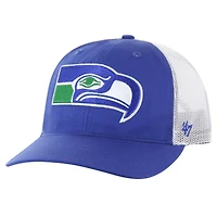 Men's '47 Royal/White Seattle Seahawks Team Unstructured Trucker Adjustable Hat