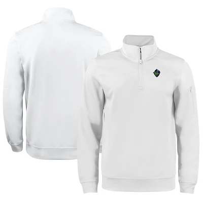 Unisex Cutter & Buck White Hillsboro Hops Clique Lift Eco Performance Half-Zip Pullover Top