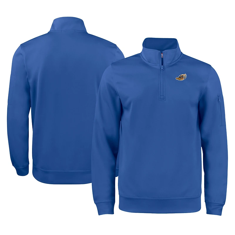 Unisex Cutter & Buck Royal Akron RubberDucks Clique Lift Eco Performance Half-Zip Pullover Top