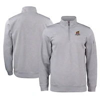 Unisex Cutter & Buck Gray Toledo Mud Hens Clique Lift Eco Performance Half-Zip Pullover Top