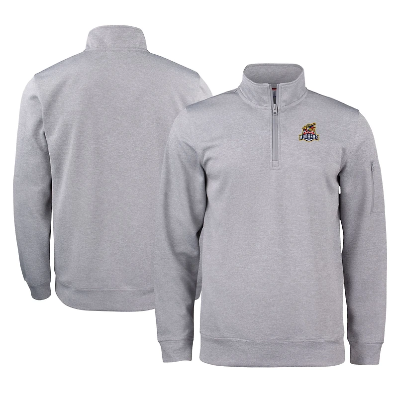 Unisex Cutter & Buck Gray Toledo Mud Hens Clique Lift Eco Performance Half-Zip Pullover Top