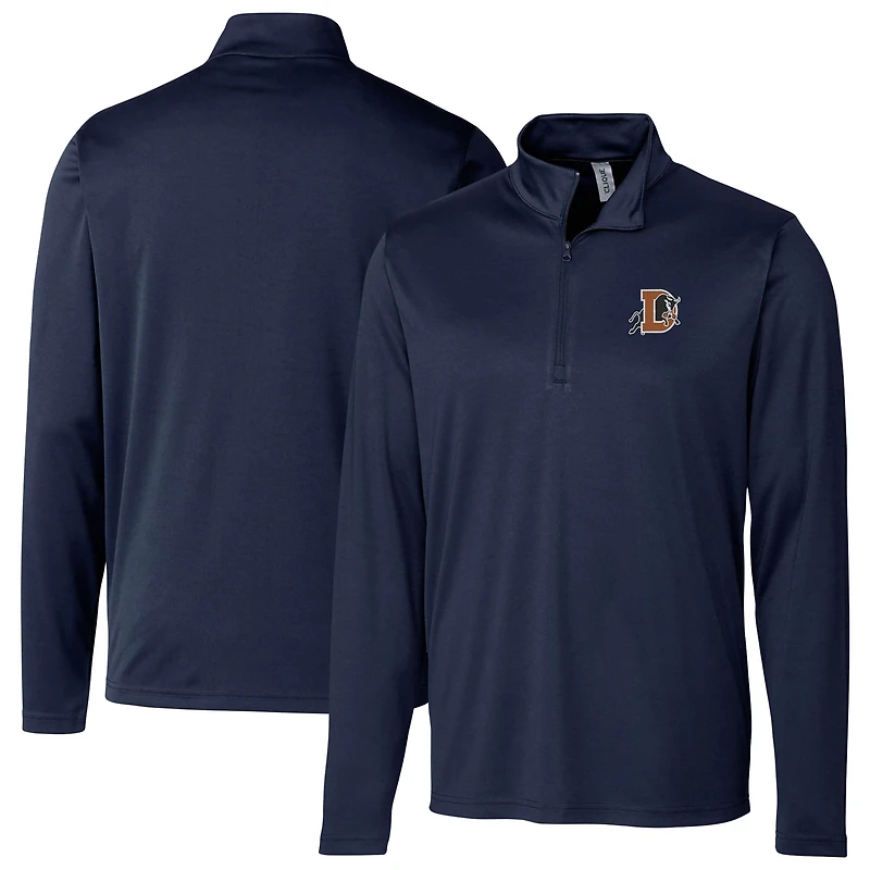 Men's Cutter & Buck  Navy Durham Bulls  Clique Spin Eco Performance Half-Zip Pullover