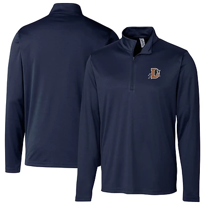 Men's Cutter & Buck  Navy Durham Bulls  Clique Spin Eco Performance Half-Zip Pullover