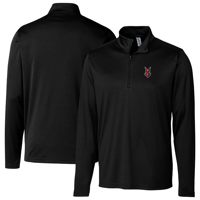 Men's Cutter & Buck Black Indianapolis Indians Clique Spin Eco Performance Half-Zip Pullover
