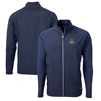 Men's Cutter & Buck  Navy Toledo Mud Hens Adapt Eco Knit Hybrid Recycled Full-Zip Jacket