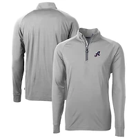 Men's Cutter & Buck  Gray Reno Aces Adapt Eco Knit Stretch Recycled Quarter-Zip Pullover