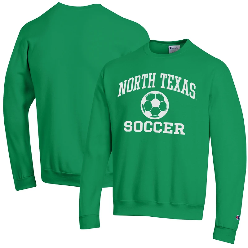 Men's Champion Kelly Green North Texas Mean Green Soccer Icon Powerblend Pullover Sweatshirt