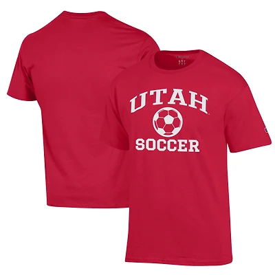 Men's Champion Red Utah Utes Soccer Icon T-Shirt