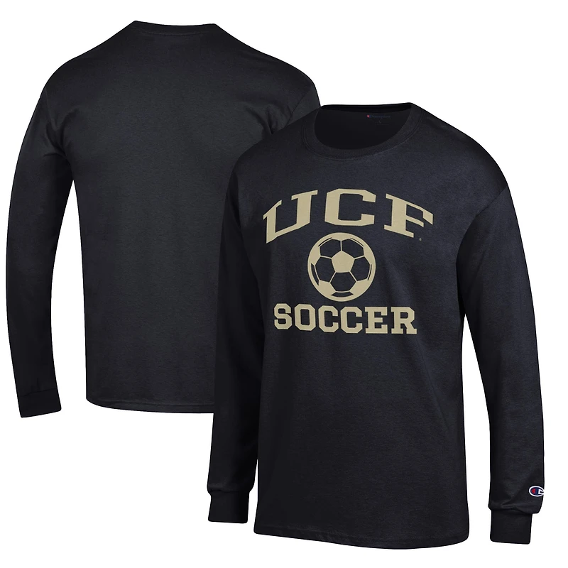 Men's Champion Black UCF Knights Soccer Icon Long Sleeve T-Shirt