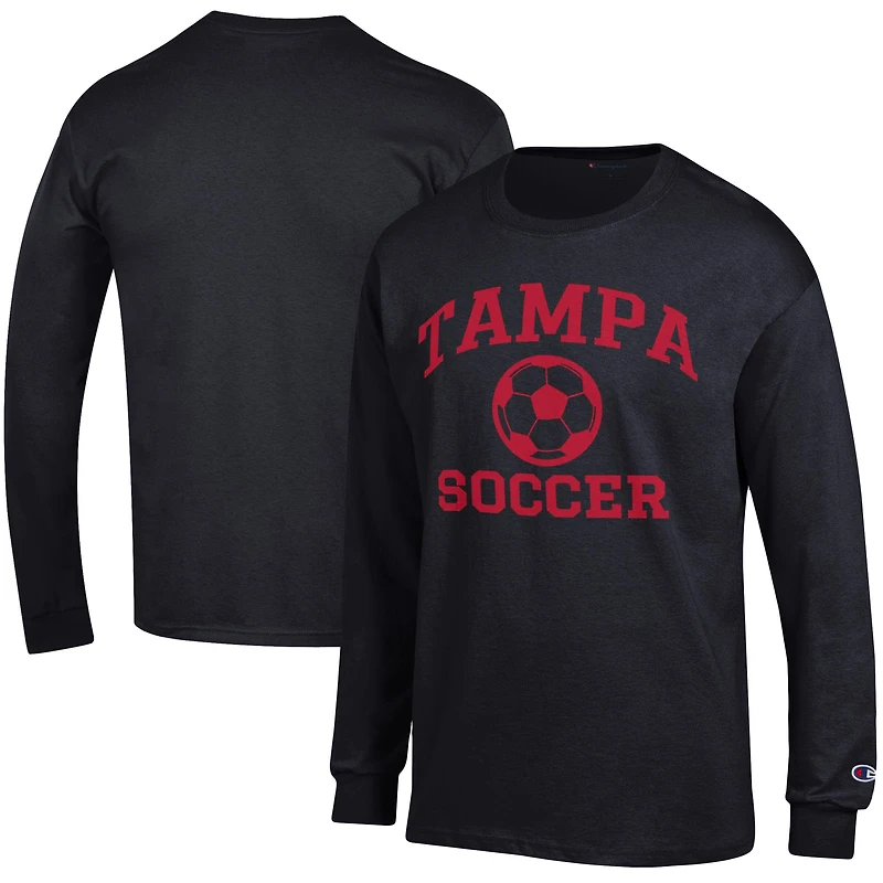 Men's Champion Black Tampa Spartans Soccer Icon Long Sleeve T-Shirt