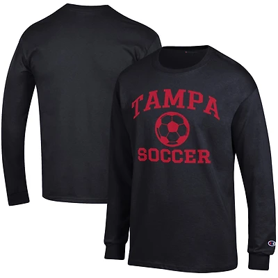 Men's Champion Black Tampa Spartans Soccer Icon Long Sleeve T-Shirt