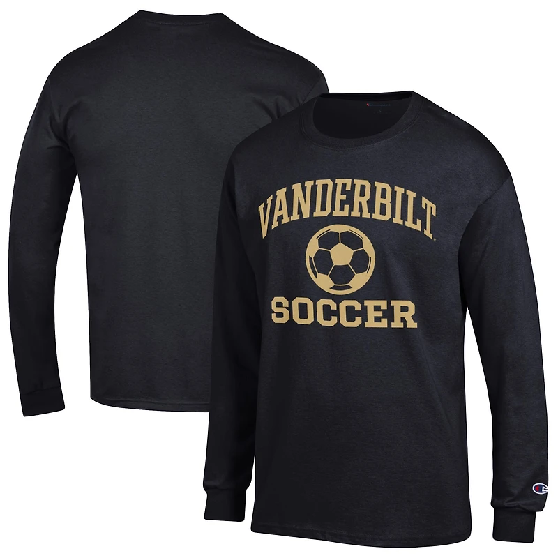 Men's Champion Black Vanderbilt Commodores Soccer Icon Long Sleeve T-Shirt