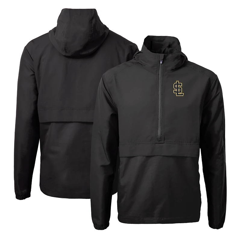 Men's Cutter & Buck Black Salt Lake Bees Charter Eco Recycled Half-Zip Anorak Jacket