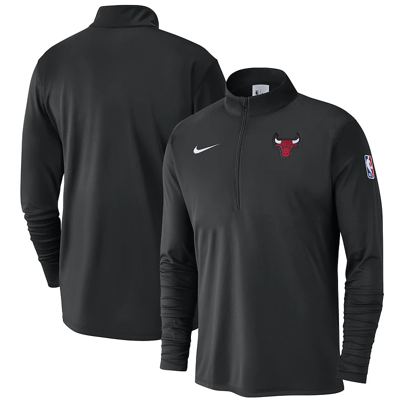 Men's Nike Black Chicago Bulls 2024/25 Courtside Performance Half-Zip Top