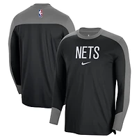 Men's Nike Black Brooklyn Nets 2024/25 Authentic Pre-Game Legend Long Sleeve Shooting Shirt
