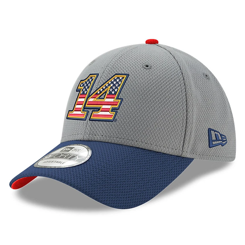 Men's New Era Gray/Navy Chase Briscoe Salute 9FORTY Adjustable Hat