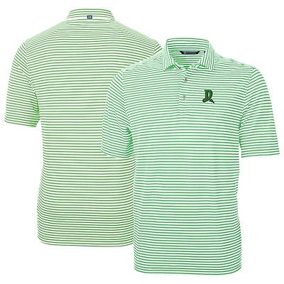 Men's Cutter & Buck Kelly Green Dayton Dragons DryTec Virtue Eco Pique Stripe Recycled Polo