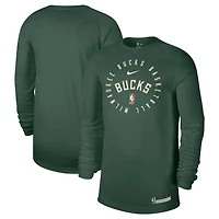 Men's Nike Hunter Green Milwaukee Bucks 2024/25 Legend On-Court Practice Long Sleeve T-Shirt