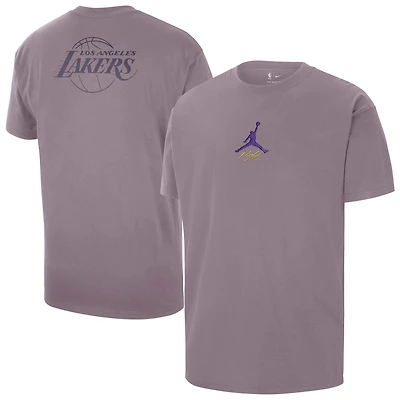 Men's Jordan Brand Purple Los Angeles Lakers Statement Edition Jumpman Flight Heavyweight T-Shirt
