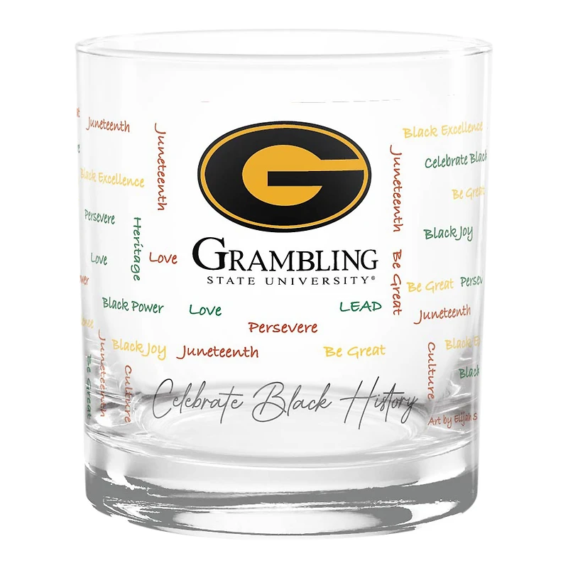 Grambling Tigers 14oz. Black History Month Rocks Glass