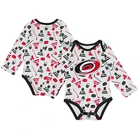 Infant White Carolina Hurricanes Quick Learner Long Sleeve Bodysuit