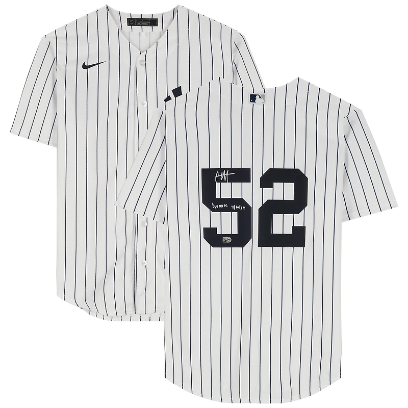 CC Sabathia New York Yankees Autographed White Nike Replica Jersey with "3,000K 4/30/19" Inscription