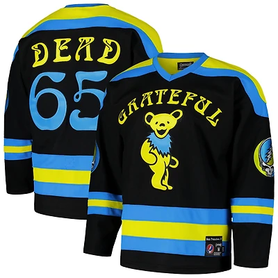 Men's Black The Grateful Dead Dancing Bear Hockey Jersey