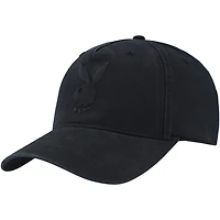 Unisex Black Playboy Embossed Logo Adjustable Hat