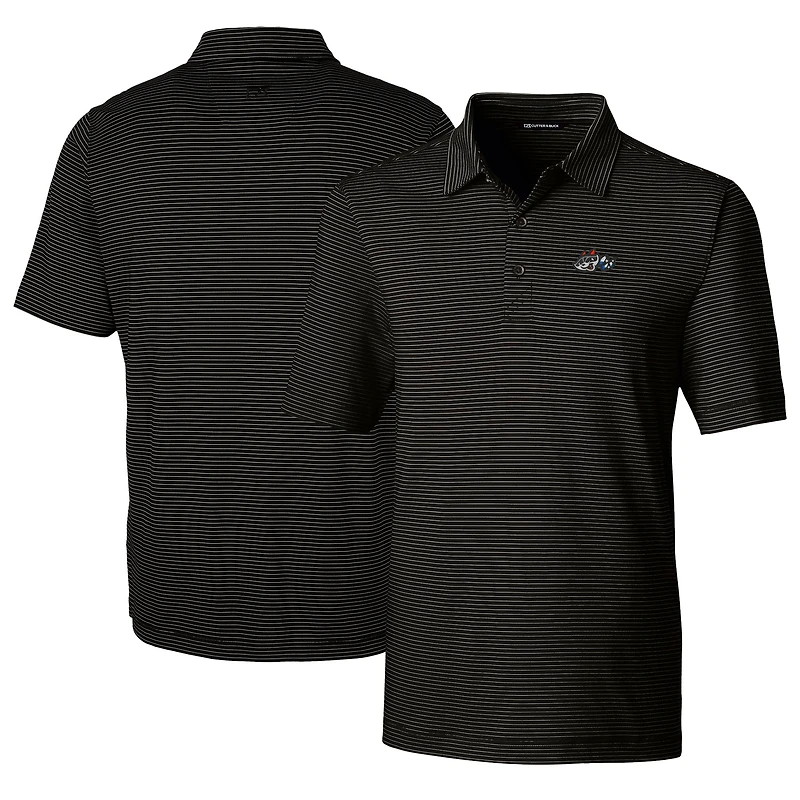 Men's Cutter & Buck  Black Rocket City Trash Pandas Big & Tall Forge Pencil Stripe Stretch Polo