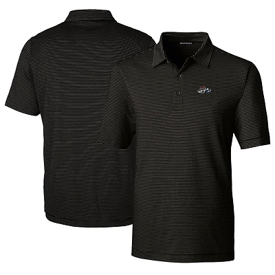 Men's Cutter & Buck  Black Rocket City Trash Pandas Big & Tall Forge Pencil Stripe Stretch Polo