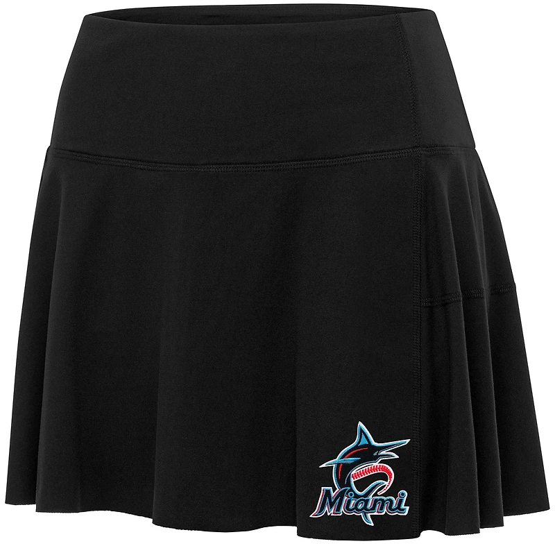 Women's Antigua  Black Miami Marlins Raster Skort