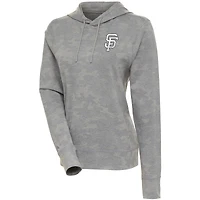 Women's Antigua  White San Francisco Giants Brushed Metallic Respite Pullover Hoodie