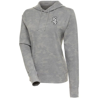 Women's Antigua  White Chicago White Sox Brushed Metallic Respite Pullover Hoodie