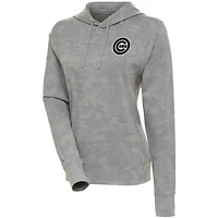 Women's Antigua  White Chicago Cubs Brushed Metallic Respite Pullover Hoodie