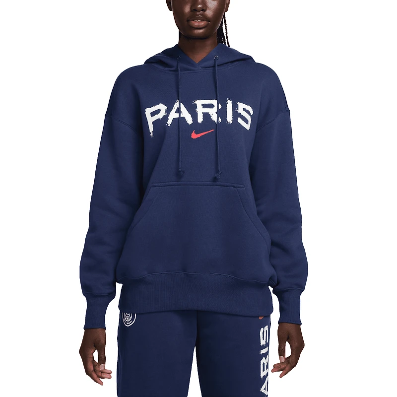 Women's Nike Navy Paris Saint-Germain Phoenix Fleece Pullover Hoodie